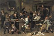 Jan Steen A school class with a sleeping schoolmaster, oil on panel painting by Jan Steen, 1672 Germany oil painting artist